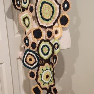Divided Multicolor Crochet Patterned Scarf